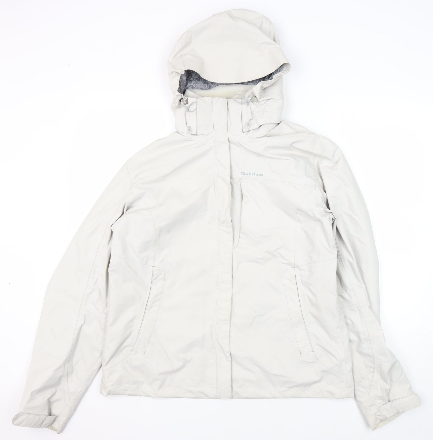 Quechua Women's White Waterproof Rain Jacket L