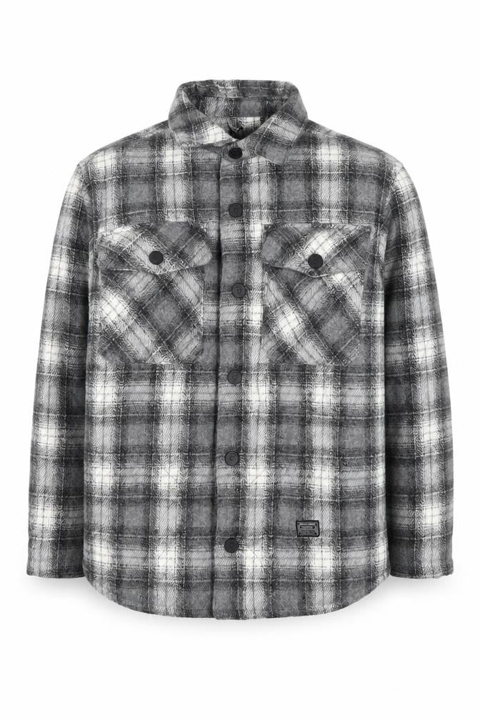 Zara Boys Grey Plaid Shirt Jacket 8-9 Years