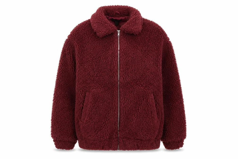 New Look Women's Red Fleece Jacket, Size 8, Casual
