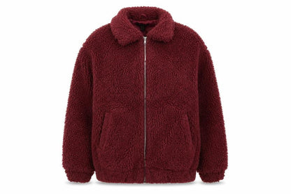 New Look Women's Red Fleece Jacket, Size 8, Casual