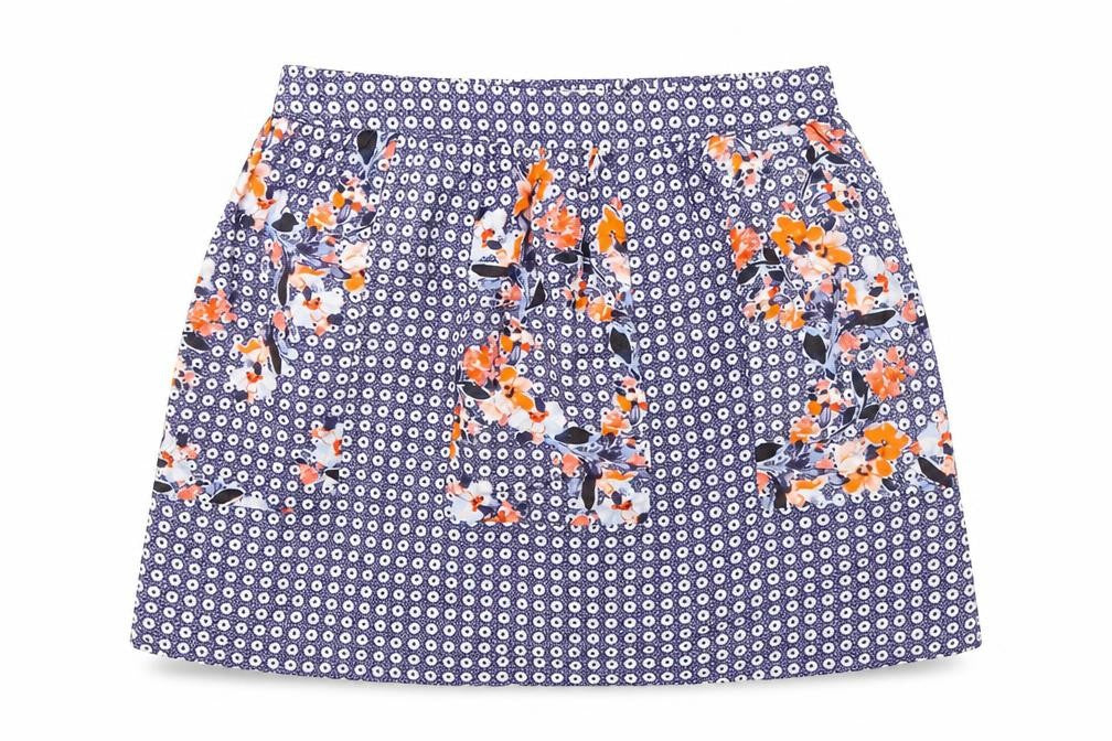 FatFace Women's Multicoloured Knee Length Pleated Skirt