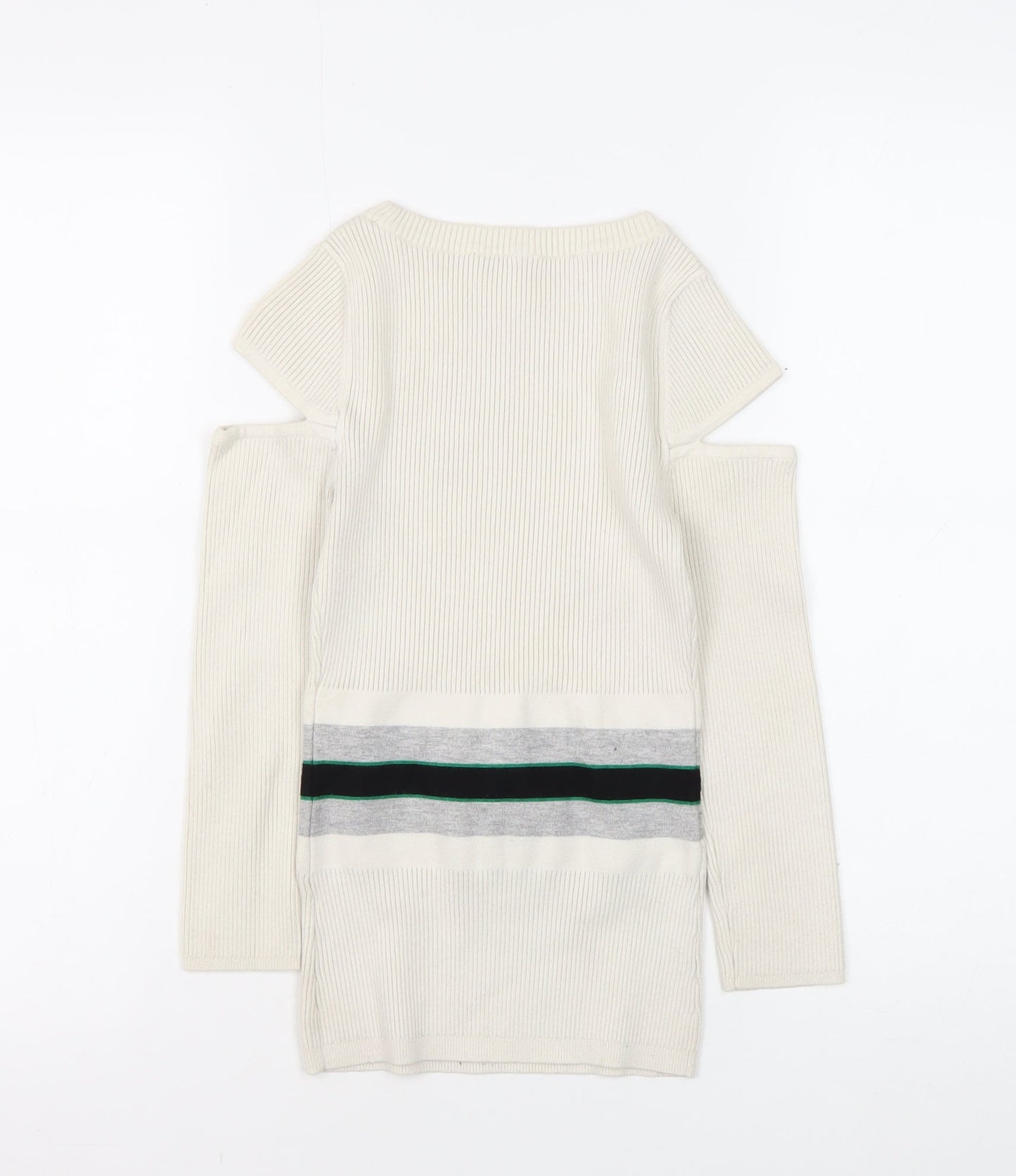 Karen Millen Women's Ivory XS Jumper, Cold Shoulder