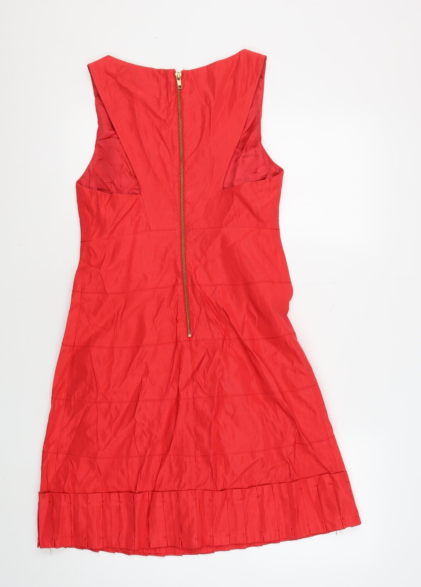 Reiss Women's Red Sheath Dress Size 12 Classic Zip Detail
