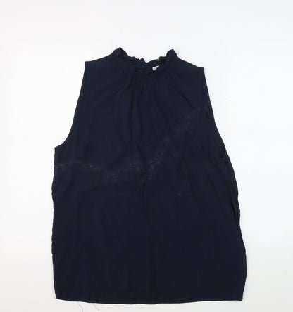 Additional front view of Jacqueline de Yong Women's Blue Sleeveless Blouse, size 10