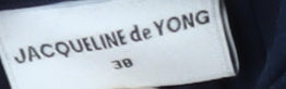 Brand and care label for Jacqueline de Yong Women's Blue Sleeveless Blouse, size 10