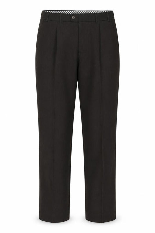 Front view of Thomas Nash Men's Black Dress Pants, size 38, Formal