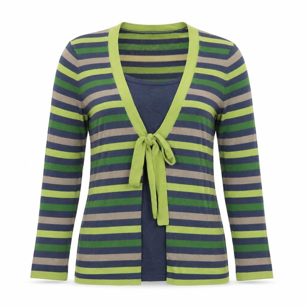 Laura Ashley Women's Multicoloured Striped Cardigan - Size 10