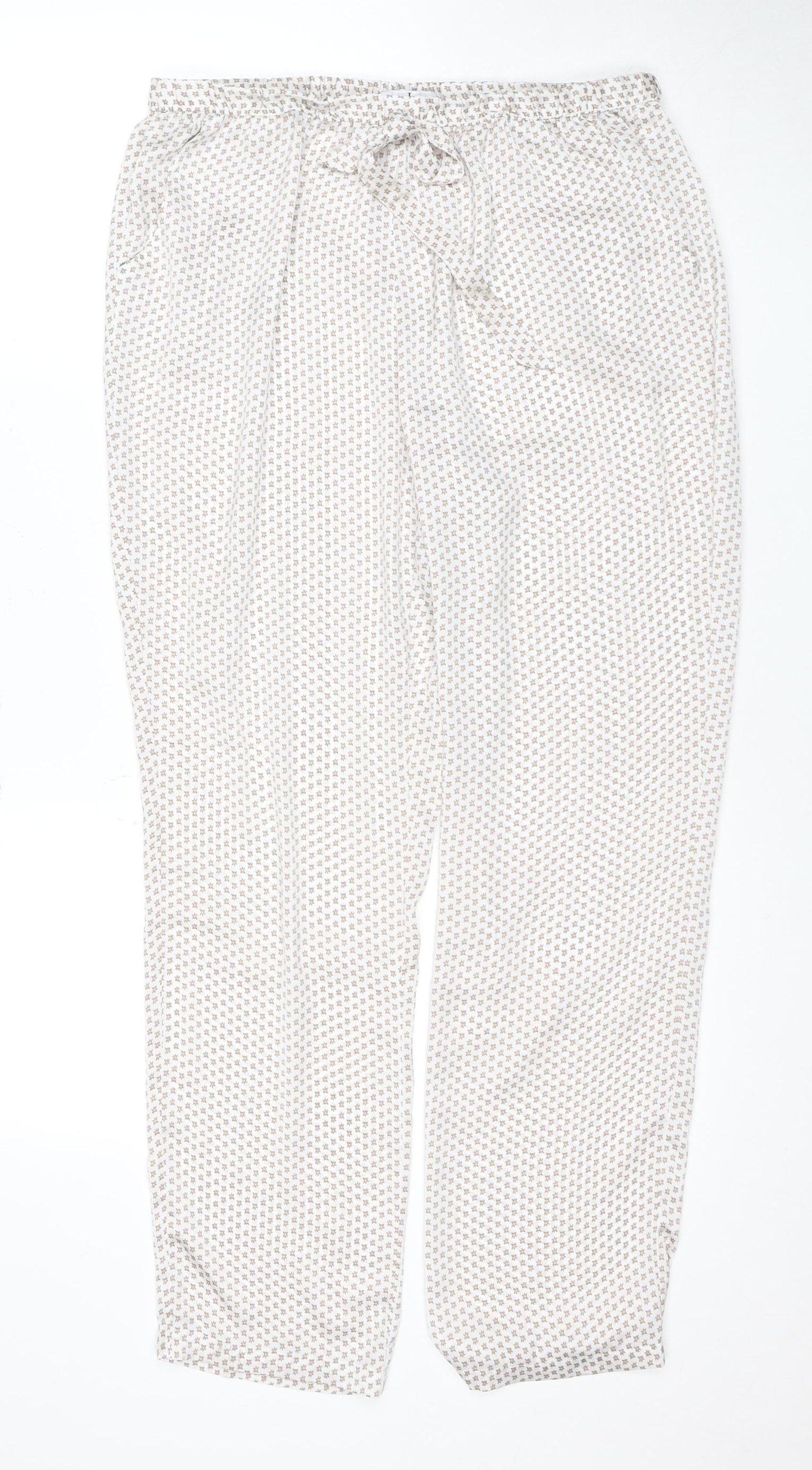 Jasper Conran Women's White Pyjama Pants, UK 14