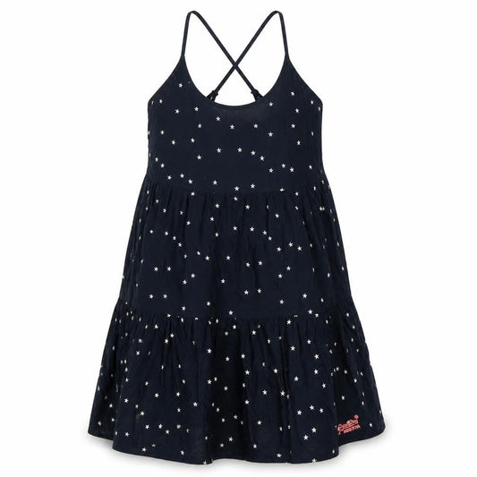 Superdry Women's Black Slip Dress Small Strappy Star Pattern