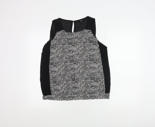 Next Women's Black Geometric Blouse, Size 14