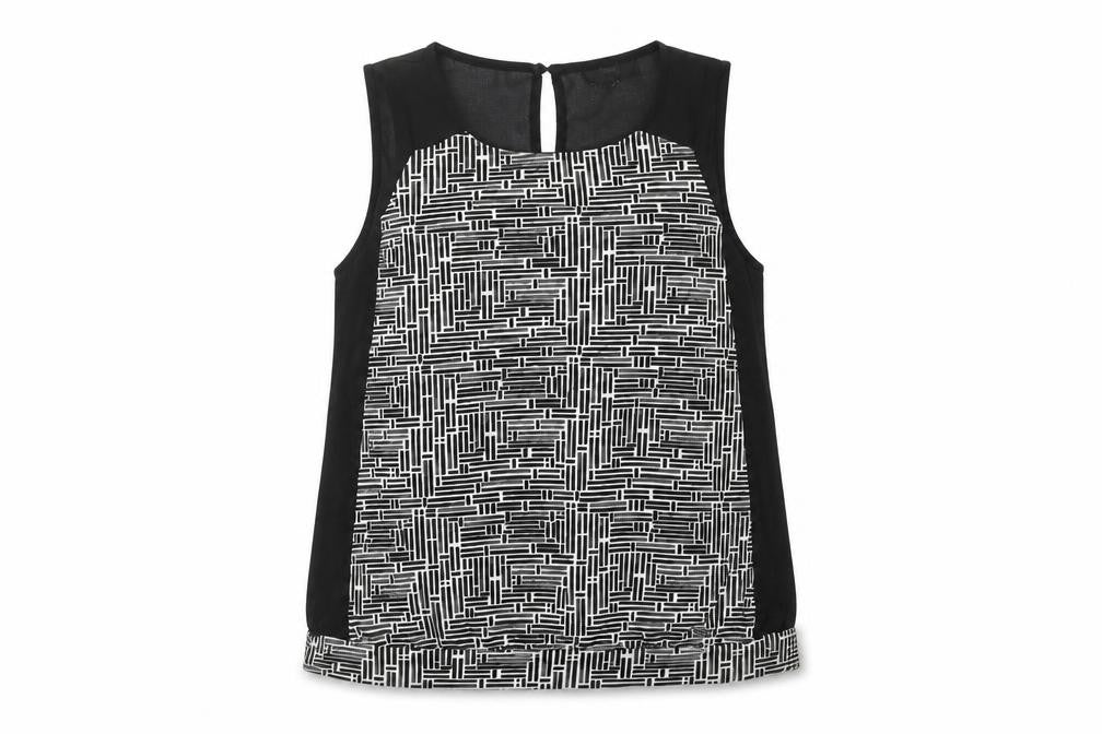 Next Women's Black Geometric Blouse, Size 14