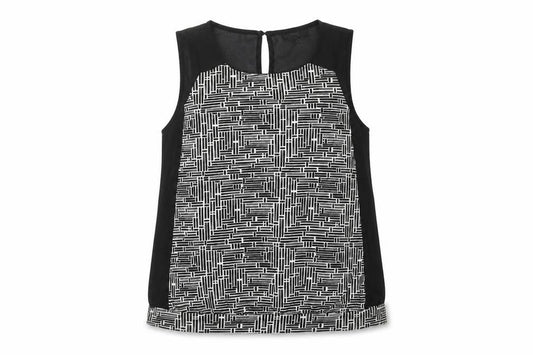 Next Women's Black Geometric Blouse, Size 14