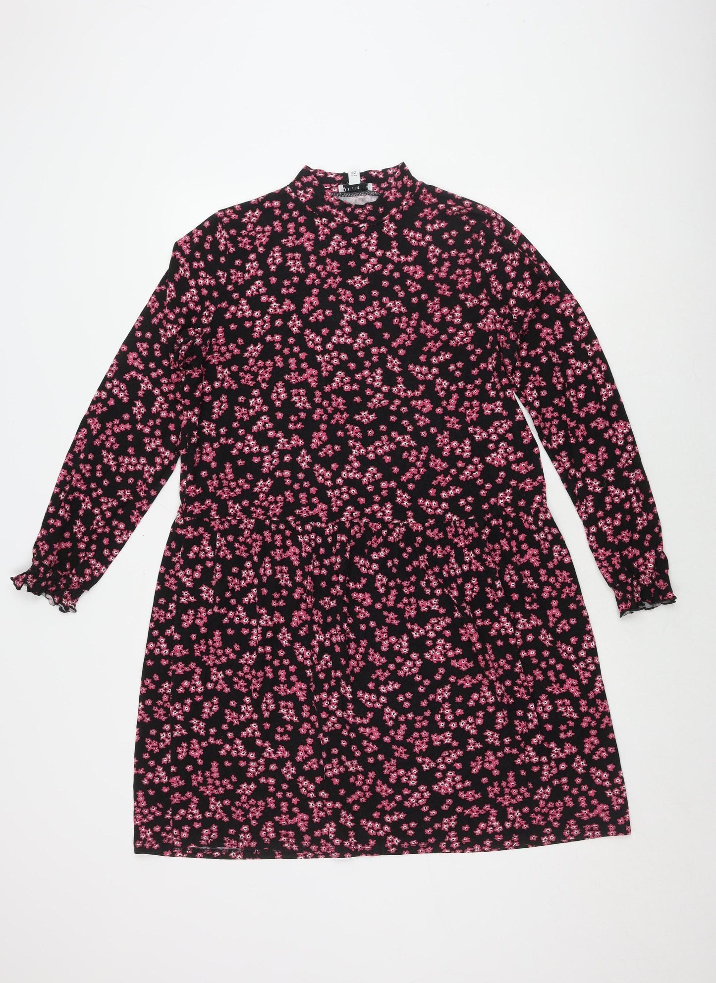 Warehouse Women's Black Floral Long Sleeve Dress Size 14