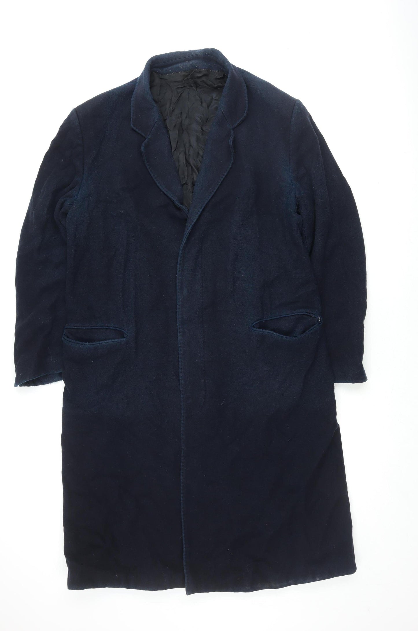 Skopes Men's Blue Wool Blend Overcoat, Size 42 L
