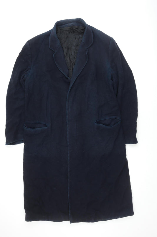 Skopes Men's Blue Wool Blend Overcoat, Size 42 L