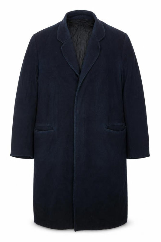 Skopes Men's Blue Wool Blend Overcoat, Size 42 L