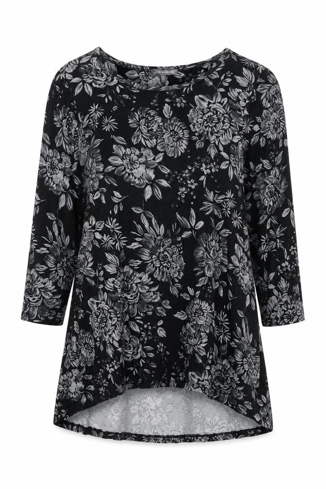 Laura Ashley Women's Black Floral Blouse, Size 12