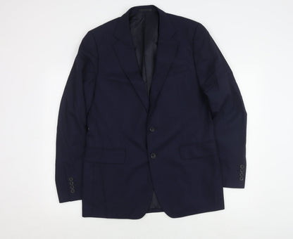 Additional front view of Jaeger Men's Blue Wool Blazer, size 40R, Formal Wear