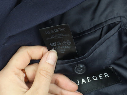 Brand and care label for Jaeger Men's Blue Wool Blazer, size 40R, Formal Wear