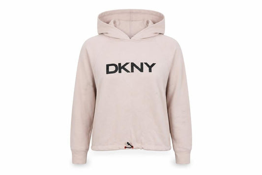 DKNY Women's Pink Logo Pullover Hoodie, Size S