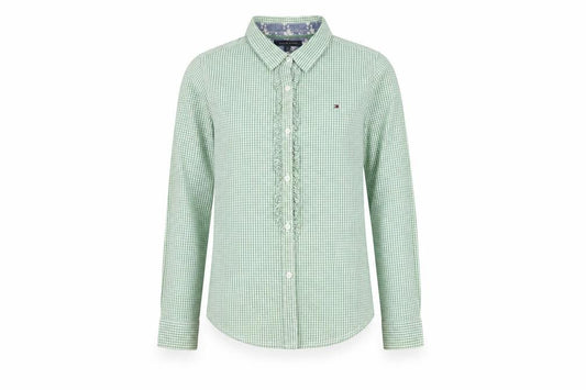 Tommy Hilfiger Green Check Button-Up Shirt - Girls Size 12