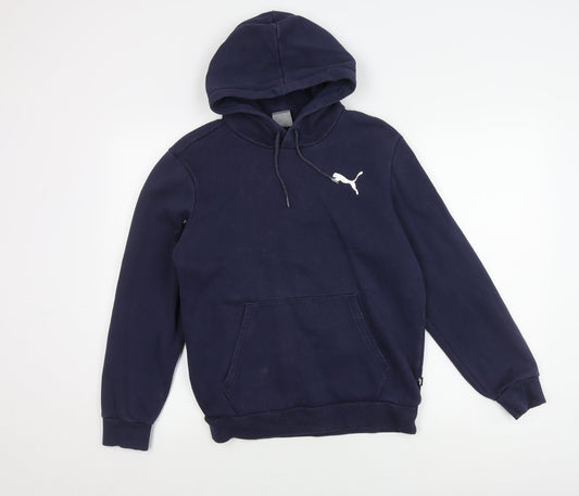 Puma Men's Blue Small Hoodie with Logo Accents