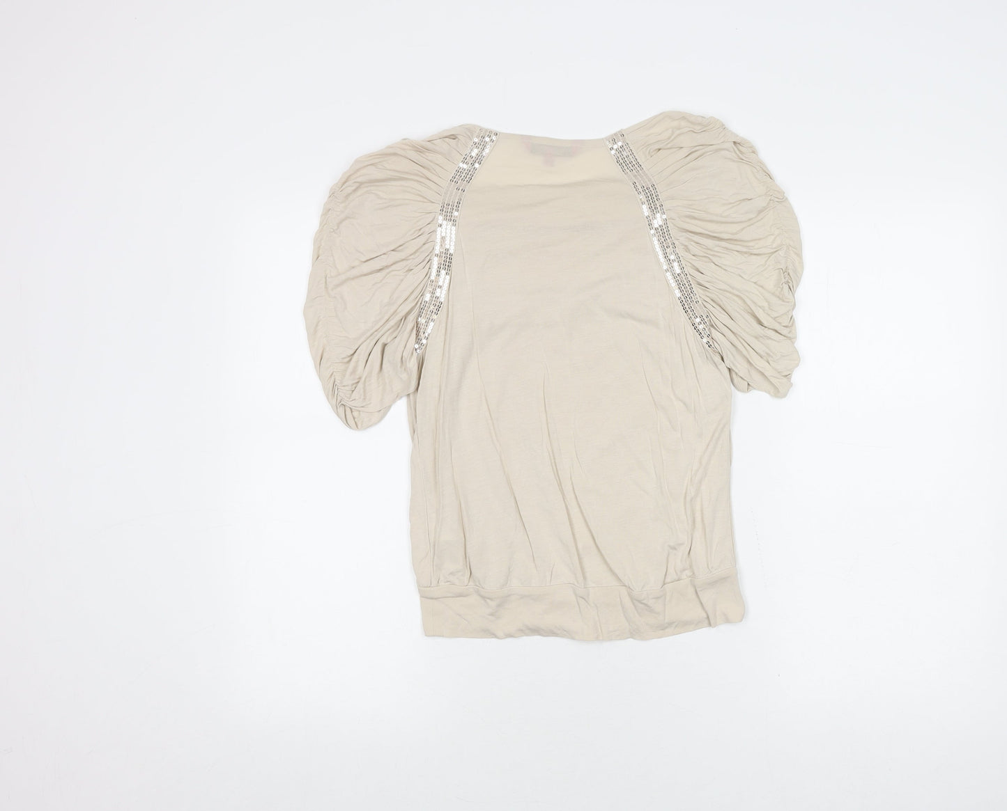 Jasper Conran Women's Beige Sequin Blouse Size 10 Petites