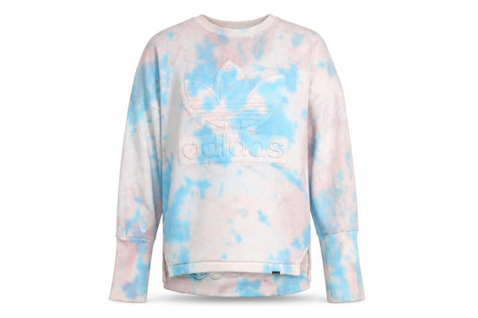 Adidas Women’s Blue Pink Tie-Dye Crew Neck Sweatshirt L