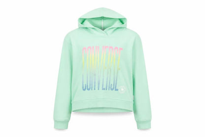 Converse Girls Green XL Pullover Hoodie, Logo, Hooded, Graphic Print