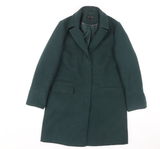 Topshop Women's Green Overcoat Size 8