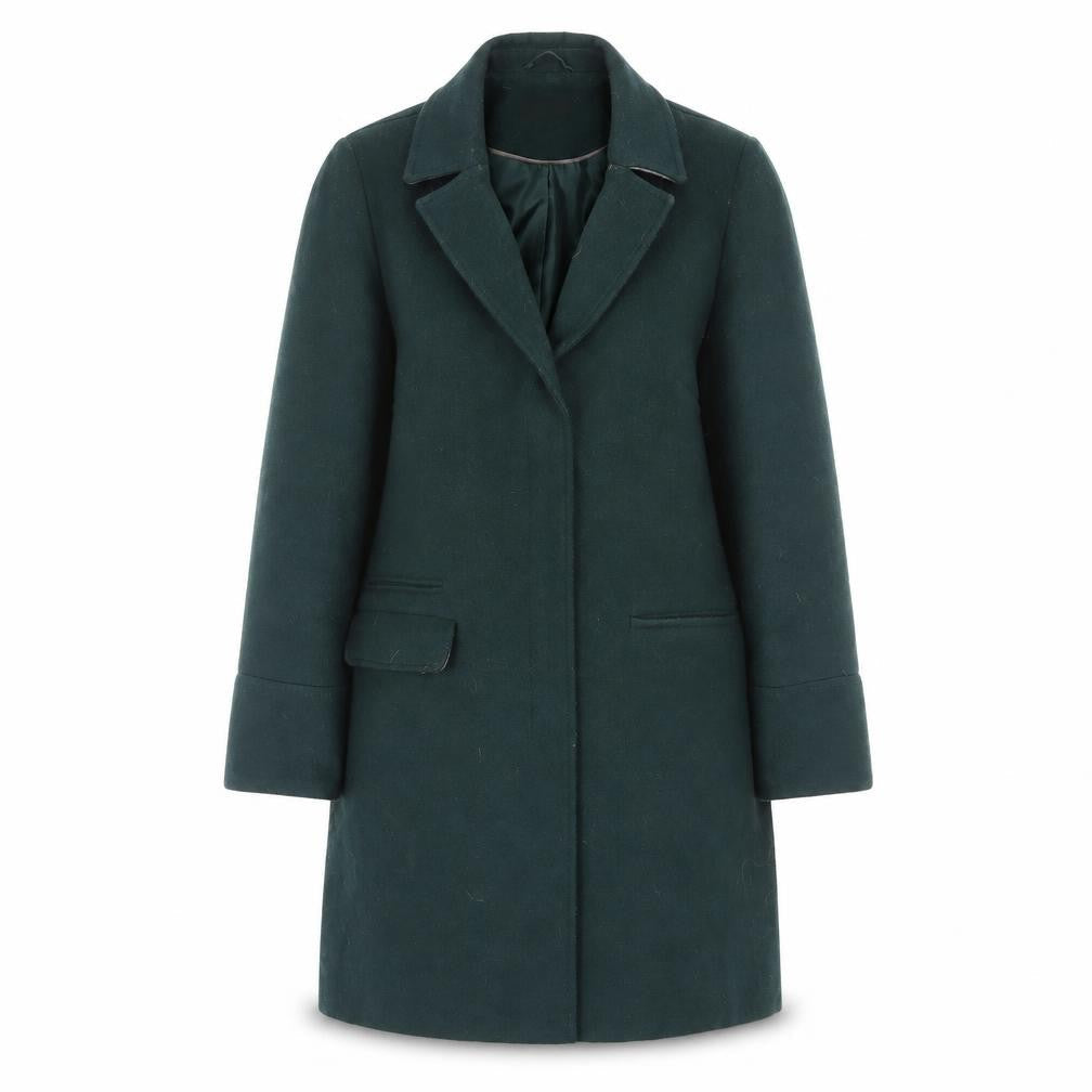 Topshop Women's Green Overcoat Size 8