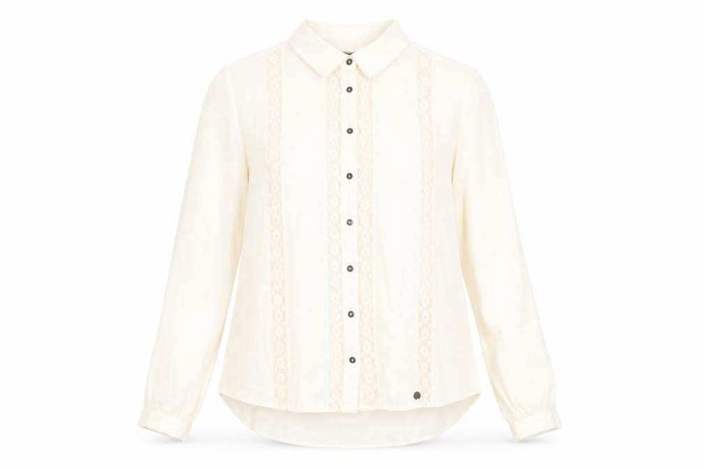 Superdry Women's Ivory Button-Up Shirt UK 10
