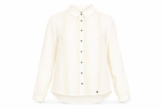 Superdry Women's Ivory Button-Up Shirt UK 10