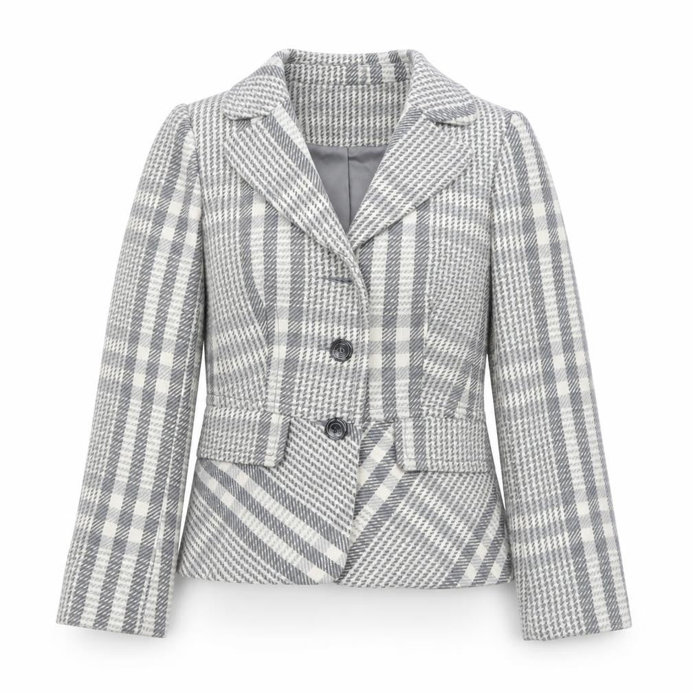 Simon Jeffery Women's Grey Check Blazer Size 10