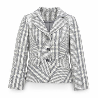 Simon Jeffery Women's Grey Check Blazer Size 10