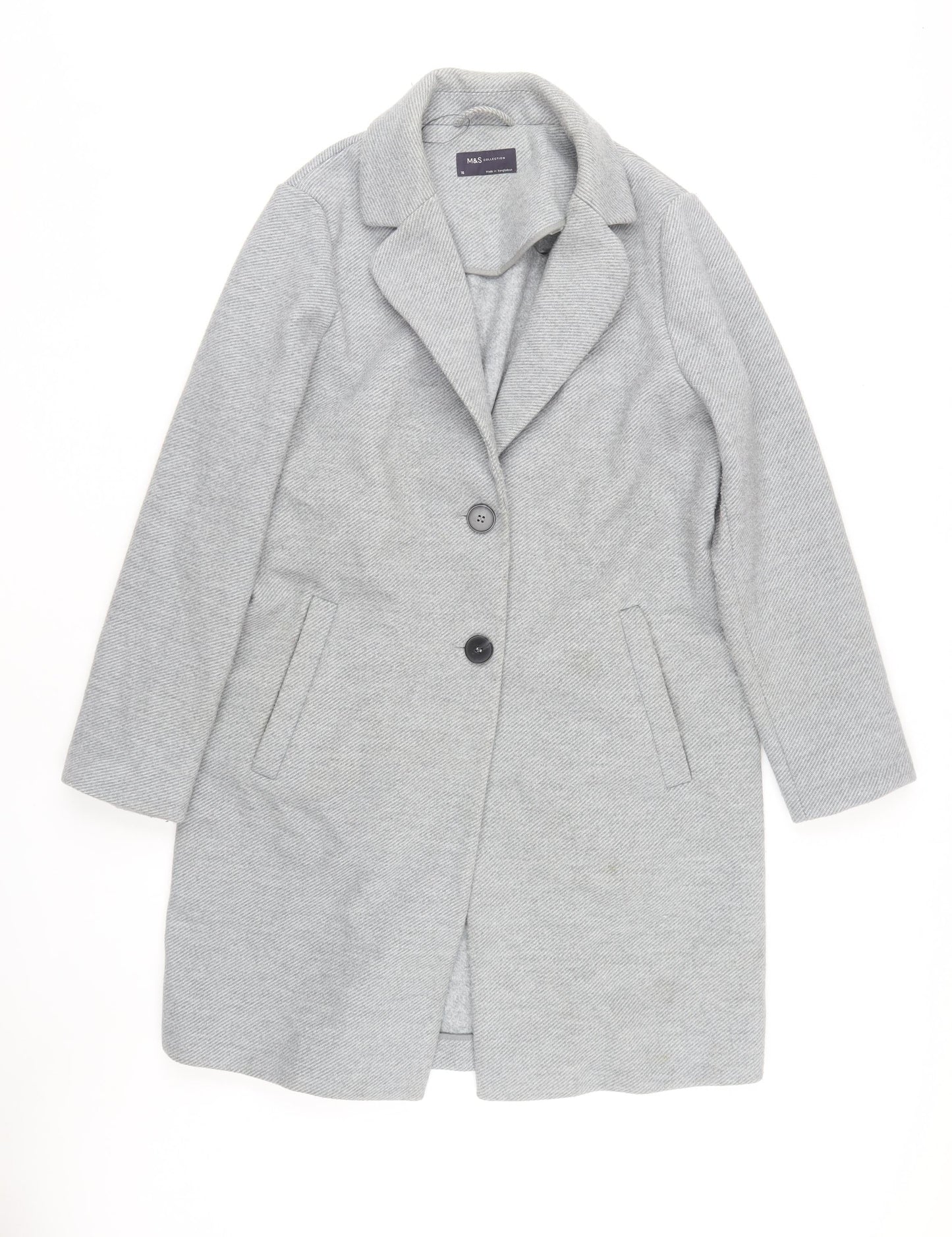 Marks and Spencer Women's Grey Long Blazer Coat Size 16