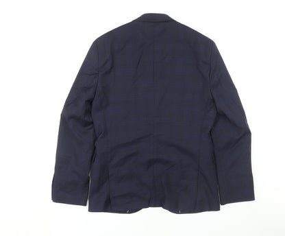 Next Men's Blue Wool Blazer 38 Short Length Jacket