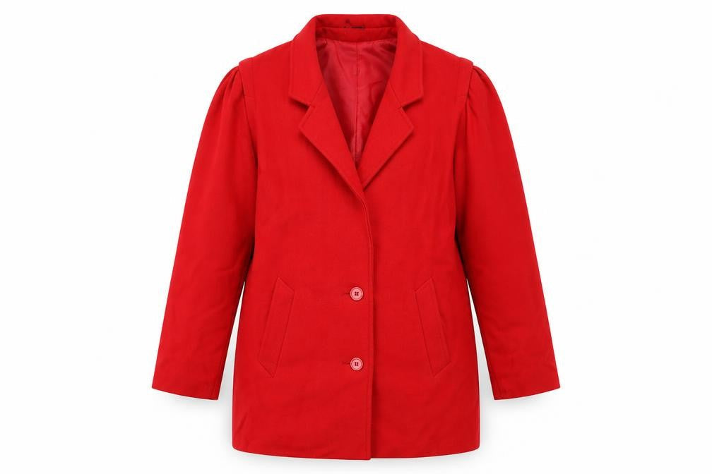 EX Women's Red Wool Mid-Length Coat Size 16
