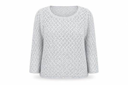 Front view of Roman Women's Grey Sequin jumper, size 14