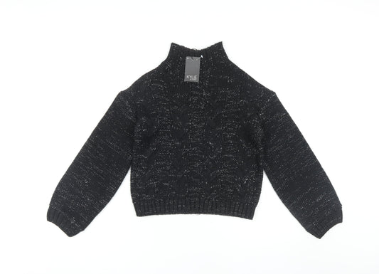 M&Co Girls Black Pullover Jumper 12 Years Acrylic Knit New
