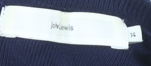 John Lewis Women's Blue Full Zip Jumper, Size 14