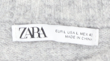 Zara Grey Women's Graphic Pullover Jumper Size 14