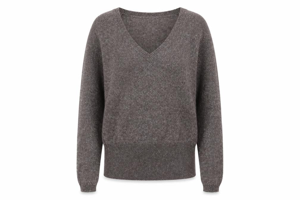 Dimension Women's Grey V-Neck Pullover Jumper