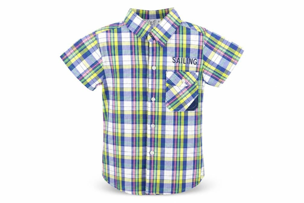 L&Q Boys Multicoloured Button-Up Shirt, Size 8, Nautical Theme