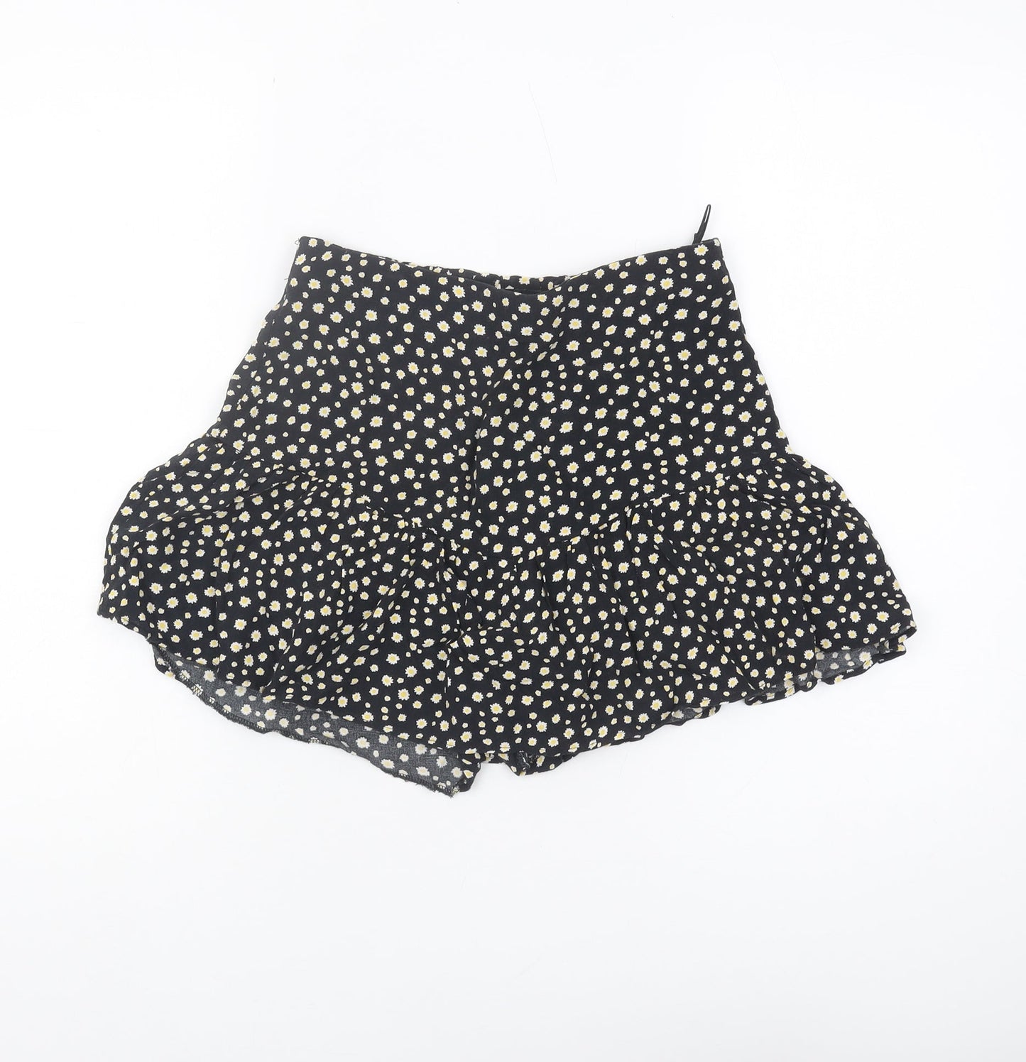 Zara Women's Black Floral XS Short Skirt