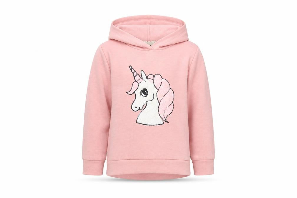 btween Girls Pink Unicorn Pullover Hoodie, Size 5 Years