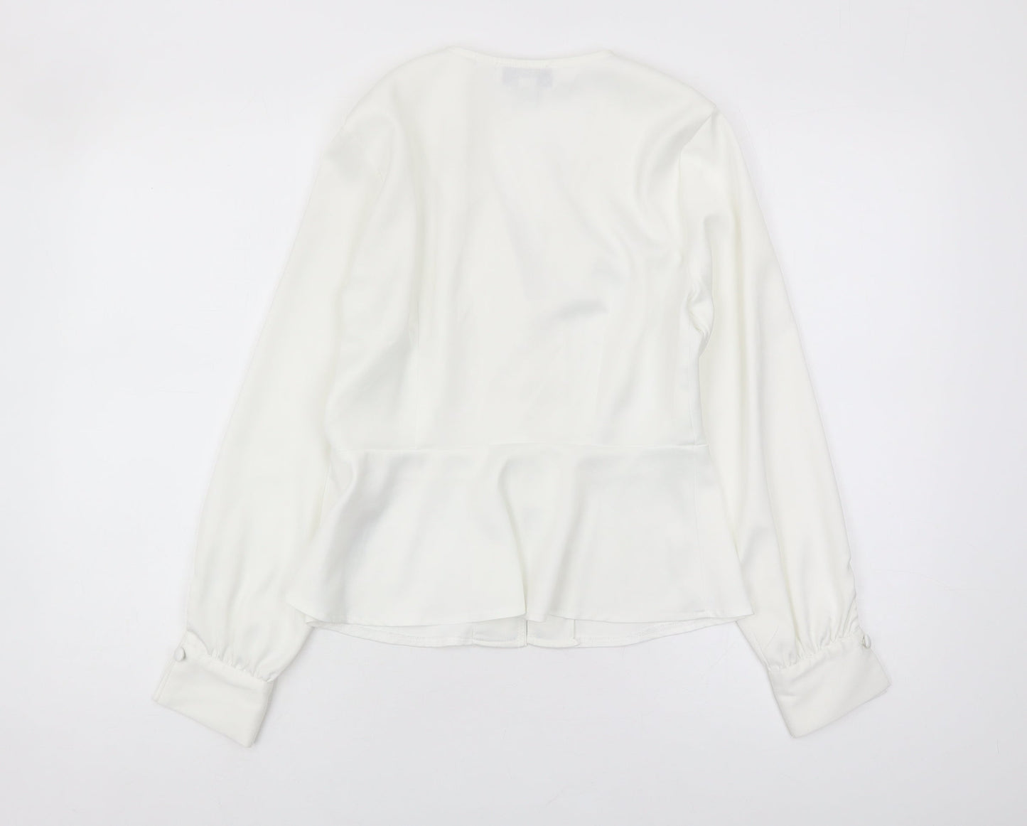 Topshop Women's White Satin Button Blouse UK 10