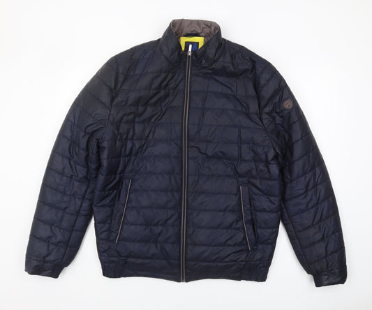 Benetti Men's XL Blue Puffer Jacket - Casual Style