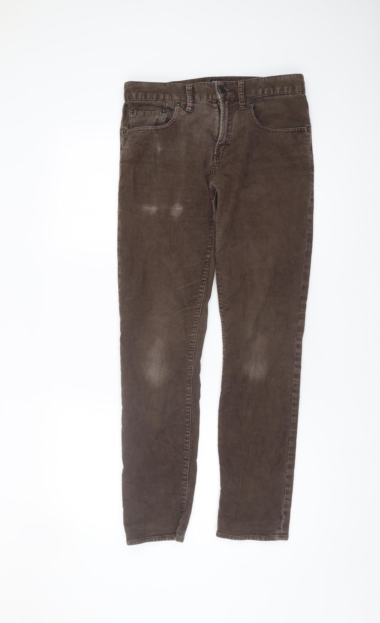 GAP Men's Brown Slim Corduroy Trousers, Size 29