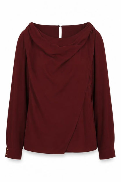 Oasis Women's Red Cowl Neck Blouse Size 10